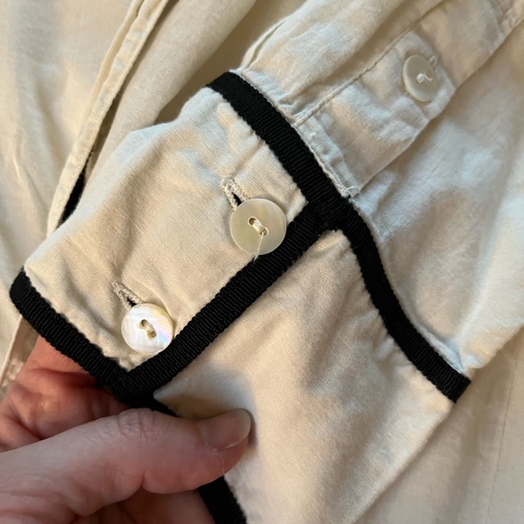 Gretchen Scott 3/4 button down cream top - size shrimp - Picture 3 of 4